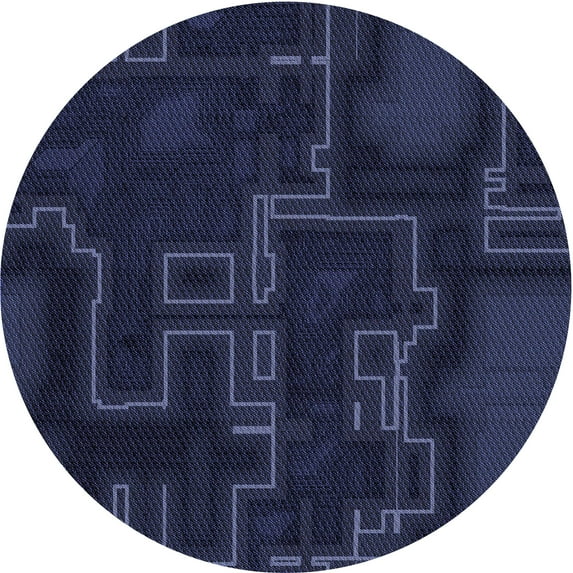 Ahgly Company Indoor Square Patterned Deep Periwinkle Purple Area Rugs, 3' Square