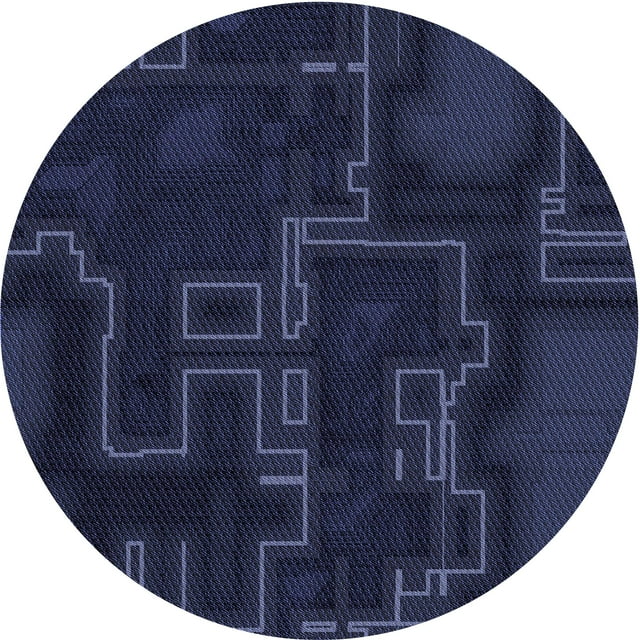 Ahgly Company Machine Washable Indoor Round Transitional Deep Periwinkle Purple Area Rugs, 3' Round