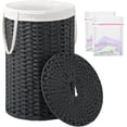 thumbnail image 4 of Large Laundry Hamper Laundry Basket Round Gal L) Handwoven Wicker Laundry Baskets Rattan Laundry Basket with Laundry Bag Handles Mesh Bags for Living Room Bedroom, 4 of 6