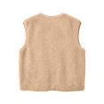 thumbnail image 6 of Women's Sherpa Fleece Vest V Neck Button Down Sleeveless Gilet with Pockets Loose Fit Casual Cozy Warm Layering Outerwear Fall Winter Khaki, 6 of 8