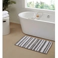thumbnail image 2 of Better Trends 24" x 40" Bathroom Rugs 100% Polyester Soft Water Absorbent Non Slip Bath Mat Machine Washable Rug Hugo Collection - Silver, 2 of 4