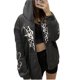 thumbnail image 2 of Chaqueta de calle para mujer Sunloudy, abrigo de sudadera con capucha y cremallera con estampado de patrón de telaraña de estilo gótico de gran tamaño de manga larga Sunloudy S M L, 2 of 7