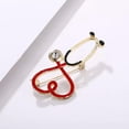 thumbnail image 6 of MATROOY Fashion Love Heart Stethoscope Enamel Brooch Badge Pin Lapel Jewelry De_yi, 6 of 8