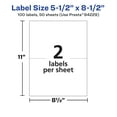 thumbnail image 4 of Avery Matte White Rectangle Labels, 5-1/2" x 8-1/2", 100 Total, 4 of 6