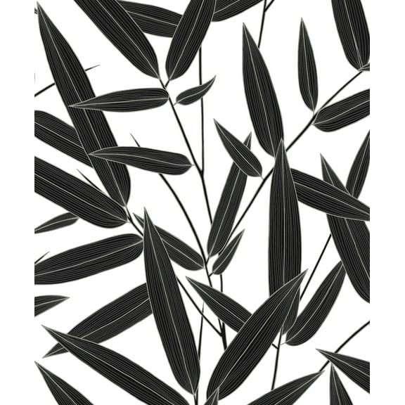 NextWall Ebony Leaf Branch Trail Peel and Stick Wallpaper - 20.9 in. W. x 18 ft. L. Roll