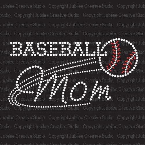 Baseball Mom Iron On Rhinestone Transfer