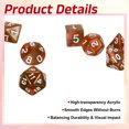 thumbnail image 3 of Polyhedral DND Dice Set, 7 Pcs DND Acrylic Dice for RPG Role Playing Table Games Tabletop Gaming Accessories, Pearl Pattern Brown, 3 of 6
