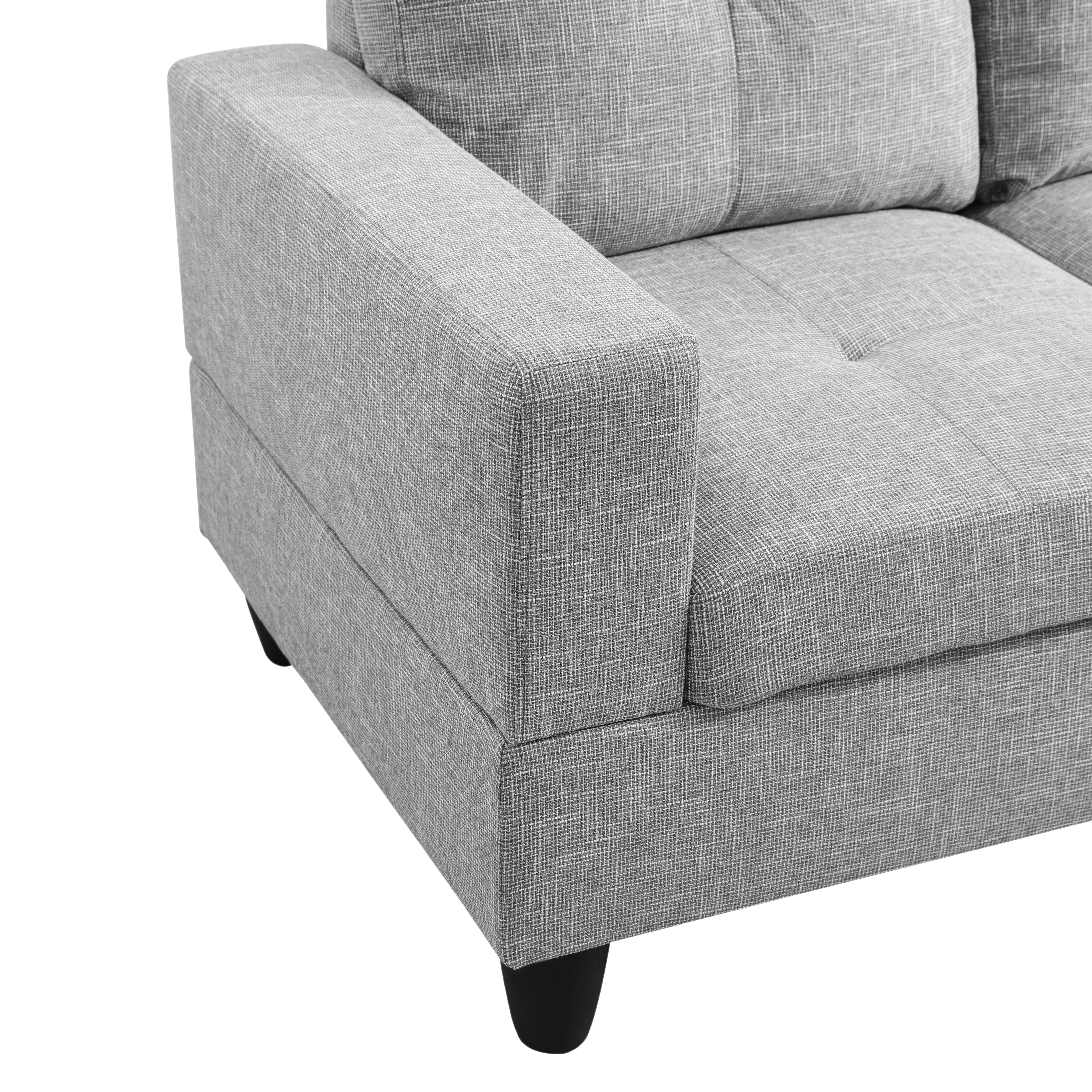 MAYEERTY Modern Adult 3-Piece Couch Set Grey Durable Neutral Furniture Everyday Living Room Use