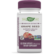 Nature's Way Premium Extract Grape Seed Standardized to 95% Polyphenols, 100 mg per serving, 60 VCaps