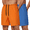 Royal Blue/Orange, variant on COOFANDY Mens Athletic Running Shorts 7'' Gym Workout Shorts Lightweight Drawstring Training Shorts with Zipper Pockets