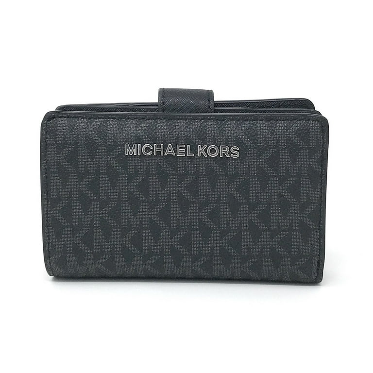 Jet set travel pvc signature bifold zip coin wallet clearance clutch