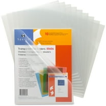 Sparco Transparent Clear Poly File Holders, 10 per Pack