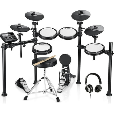 Donner Adults Electric Drum Set with 425 Sounds, with Dual Zone Quiet Mesh Pads for Professional Drummers
