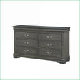 thumbnail image 6 of Bedroom Set, 4-Piece Eastern King Louis Philippe Dark Gray | Sleigh Beds | Double Dressers, 6 of 11