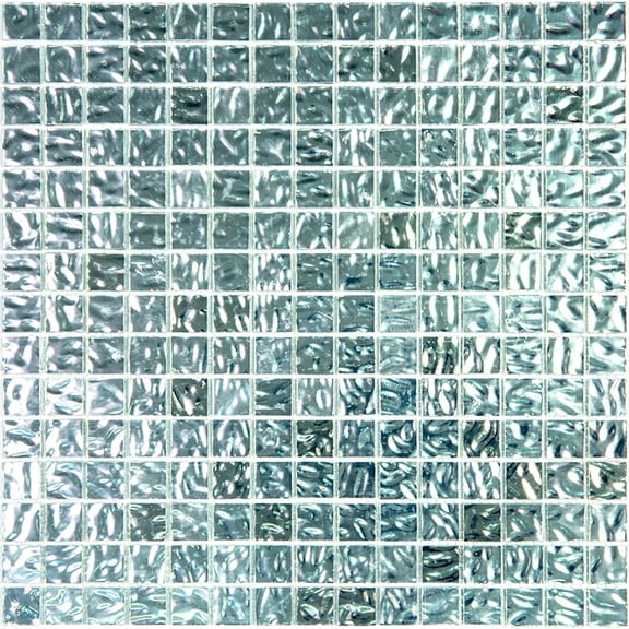 Altin 12 in. x 12 in. Glossy Shimmer Flint Silver Glass Mosaic Wall and Floor Tile (20 sq. ft./case) (20-pack)