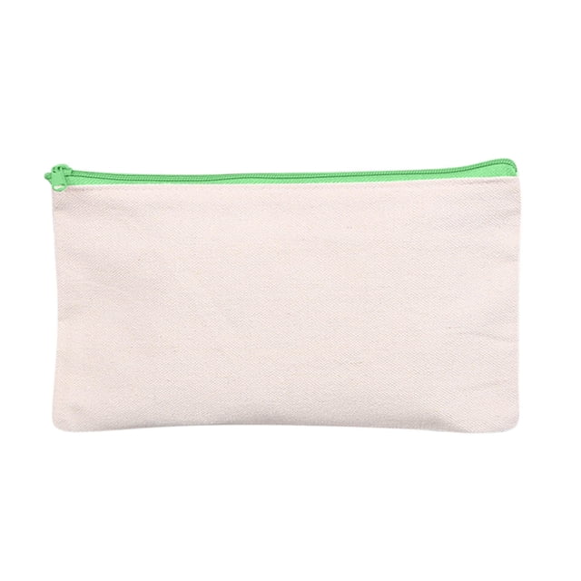 CEHVOM Blank Canvas Zipper Pouch For DIY CraftCanvas Makeup Bags With Colored Zipper In Canvas Cosmetic Bag Multi-Purpose Travel Bags Pen Pencil Case Clearance
