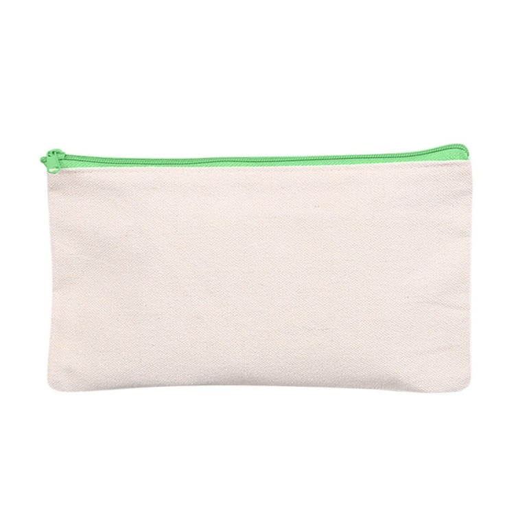 EJWQWQE Blank Canvas Zipper Pouch For DIY CraftCanvas Makeup Bags With  Colored Zipper In Canvas Cosmetic Bag Multi-Purpose Travel Bags Pen Pencil  Case 