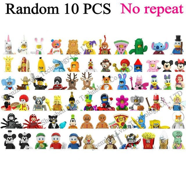 Disney-figuras de Anime de 4cm para niños, bloques de construcción, modelo de juguete para niños, Mini películas de ciudad, personajes, estatuilla Compatible con Lego