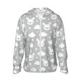 thumbnail image 1 of Vsdgher Rabbit And Cloud Print Adult Hoodie Shirts Rash Guard for Men Women,Long Sleeve Sun Protection Fishing Shirts for Athletic Running Swim-3X-Large, 1 of 7