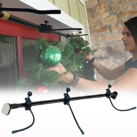 FYHALE Garland Hanger for Front Door, Adjustable Garland Hanger, Heavy-Duty Christmas Halloween Decoration Holder, No Screws/Drilling Damage-Free Installation (32"-39")