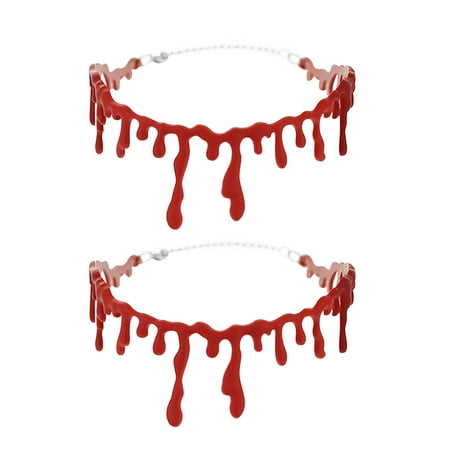 

WQQZJJ Office Supplies 2pc Halloween Provided By The Theme Party Carnival Terrorist Acts Blood Drip Irrigation Throat Collar Red Blood Can Be Adjusted Up To 40% Off Home on Clearance
