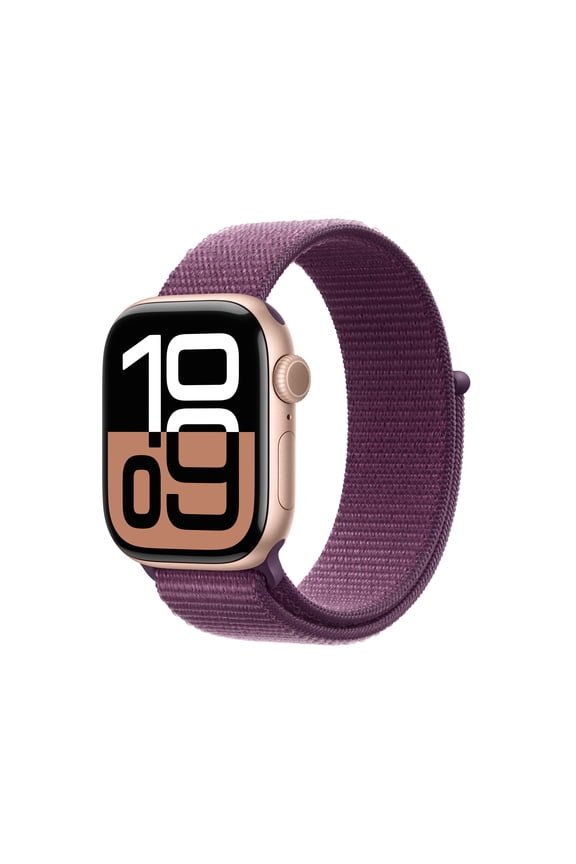 Watch Series 10 GPS + Cellular 42mm Rose Gold Aluminum Case with Plum Sport Loop
