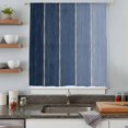 thumbnail image 4 of Navy Blue Ombre Wood Sheer Curtains 72 Inch Length, Light Filtering Voile Curtain Panel, Farmhouse Vintage Gradient Wooden Rod Pocket Drapes Window Treatments for Living Room Bedroom 52"x72", 4 of 9