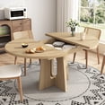 thumbnail image 3 of 59-Inch Extendable Round Dining Table for Dining Room, 4-6 People Farmhouse Oval Wood Expandable Kitchen Dinner Table with Heavy Cross Pedestal for Living Room, Apartment, Light Oak, 3 of 8