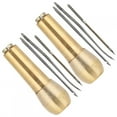 thumbnail image 2 of LAFGUR Shoes Repaired Tools, 2 Set Copper Handle Sewing Awl Taper Leather Shoe Repair Tool Leather Craft Kit For Shoe Repair Useful, 2 of 8