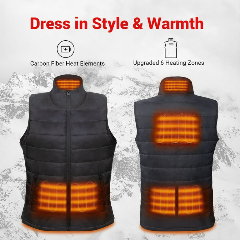 Dr. Prepare Heated Vest, Unisex Heated Clothing for men women, Lightweight  USB Electric Heated Jacket with 3 Heating Levels, 6 Heating Zones