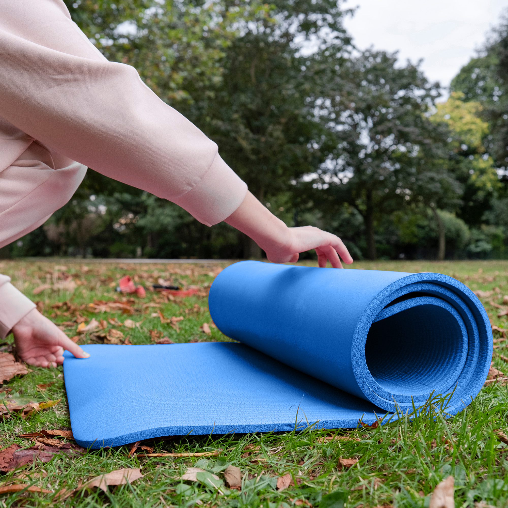 BalanceFrom 1-Inch Extra Thick Yoga Mat, Blue photo 6