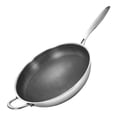 thumbnail image 4 of FUTUREORYY Cooking Wok Two Handles Stainless Steel with Honeycomb Structure Non Stick 1Pcs, 4 of 8