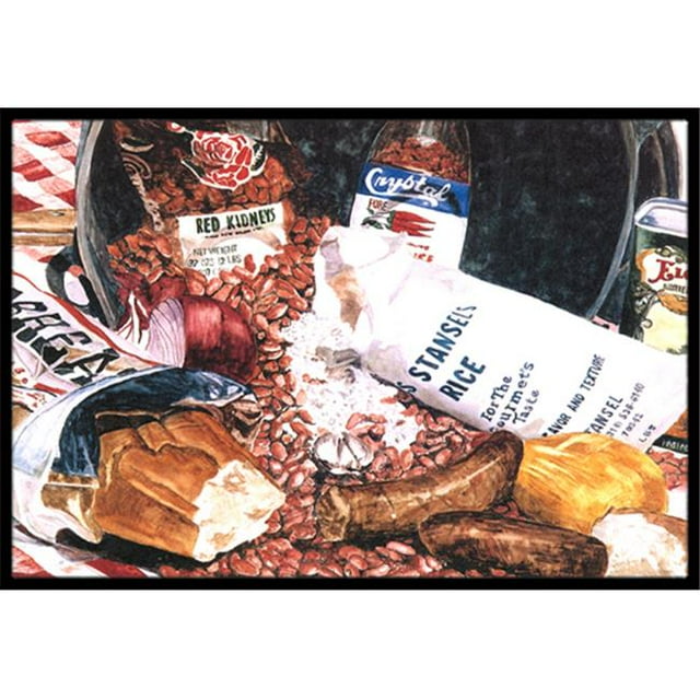 Carolines Treasures 8536JMAT 24 x 36 in. Red Beans And Rice Indoor Or Outdoor Doormat