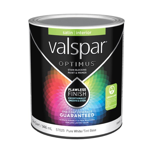 Valspar Optimus Interior Latex Paint Ultra White Satin 1 qt. Tint Base