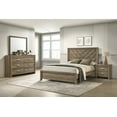 thumbnail image 5 of Full Size Chevron Headboard Bed Frame | Light Brown Warm Wood Finish | Contemporary Style Bedroom Furniture | Solid Wood | Box Spring Required | 56.4"W x 77"L, 5 of 6
