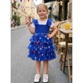 thumbnail image 4 of BemeyourBBs Toddler Baby Girl 4th of July Dress Outfit Baby Girl Patriot Independence Day Clothes Sleeveless Red White Blue Star Smocked Tutu Tulle Dress Little Girls Summer Cake Smash Party Dress, 4 of 9