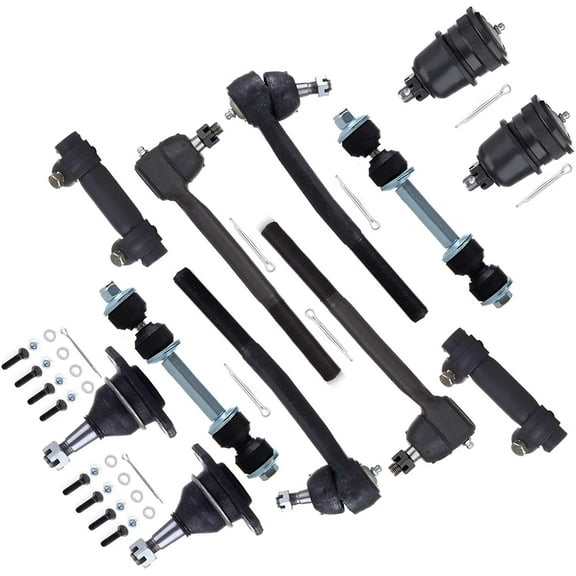 CCIYU Lower Upper Ball Joints Outer Inner Tie Rod Ends Adjusting Sleeves Sway Bar fit for Buick Electra for Cadillac Brougham for Chevrolet Caprice for Oldsmobile for Pontiac 12pcs Suspension Kit