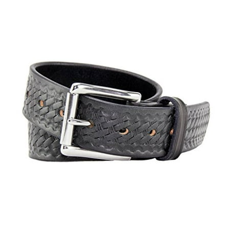 The Ultimate Concealed Carry CCW Leather Gun Belt - Basket Weave Pattern -1 1/2 inch Premium Full Grain Leather Belt - Handmade in the USA! Black Size (Best Conceal And Carry)