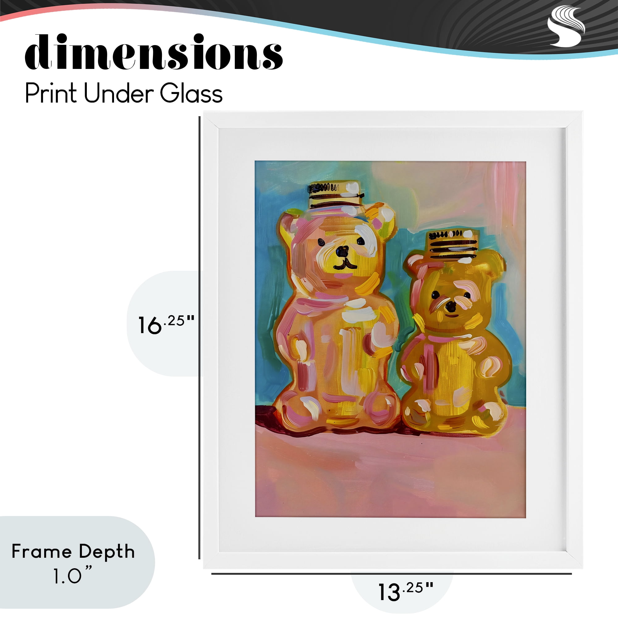 Stupell Industries Joyful Honey Bears Duo White Framed Print Under Glass, design by The Prints Vibe