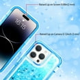 thumbnail image 2 of YUNOVA for iPhone 16/16 Pro/16 Pro Max/16 Plus Case Glitter Floating Liquid Shiny Quicksand Case for Women Girls Heavy Duty Shockproof Protective Case Hard PC Bumper Soft TPU Cover, 2 of 7
