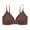 Coffee, variant on qolati Women's Front Closure T-Shirt Bra Seamless Full-Coverages No Underwire Lightly Padded Bras Wireless Comfortable Breathable Push Up Everyday Bras
