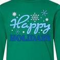thumbnail image 4 of Inktastic Happy Holidays Blue Snowflakes Long Sleeve Youth T-Shirt, 4 of 5