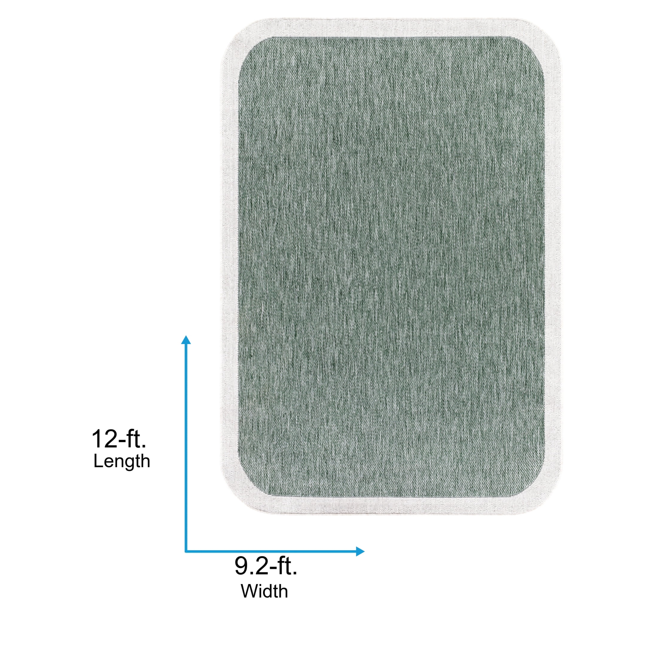 Livabliss Miami Beach Modern Solid Outdoor Area Rug, 9'2" x 12', Sage