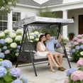 thumbnail image 5 of Outdoor Patio Swing Chair Replacement Cover for 3 Seater - Waterproof Windproof Anti-UV Heavy Duty Rip Proof Garden Hammock Top Cover, Porch Swing Seat Cover for Outdoor Furniture Protection (GY1), 5 of 5