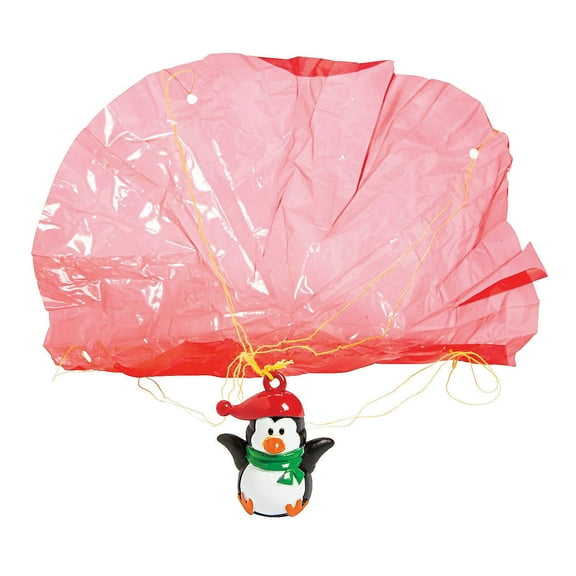 Fun Express - Penguin Paratrooper for Winter - Toys - Character Toys - Wind Ups & Paratroopers - Winter - 12 Pieces