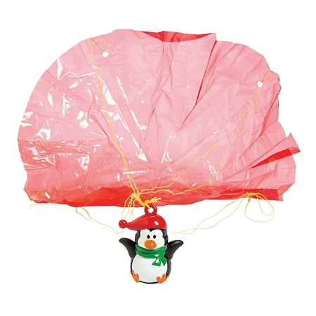 Fun Express - Penguin Paratrooper for Winter - Toys - Character Toys - Wind Ups & Paratroopers - Winter - 12 Pieces