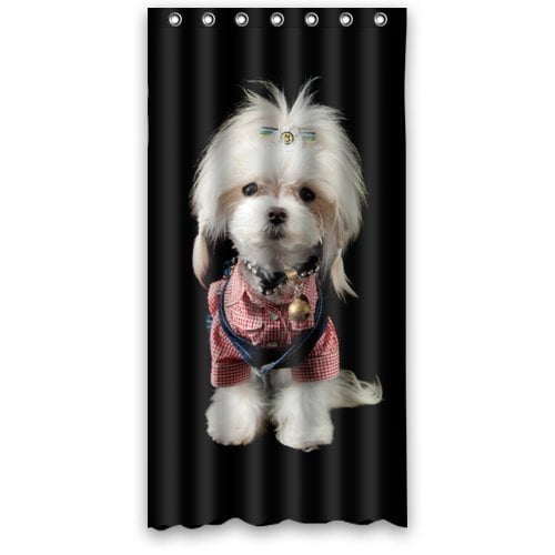 RYLABLUE Braid Poodle Wearing Clothes Waterproof Bathroom Fabric Shower Curtain 36x72 inches
