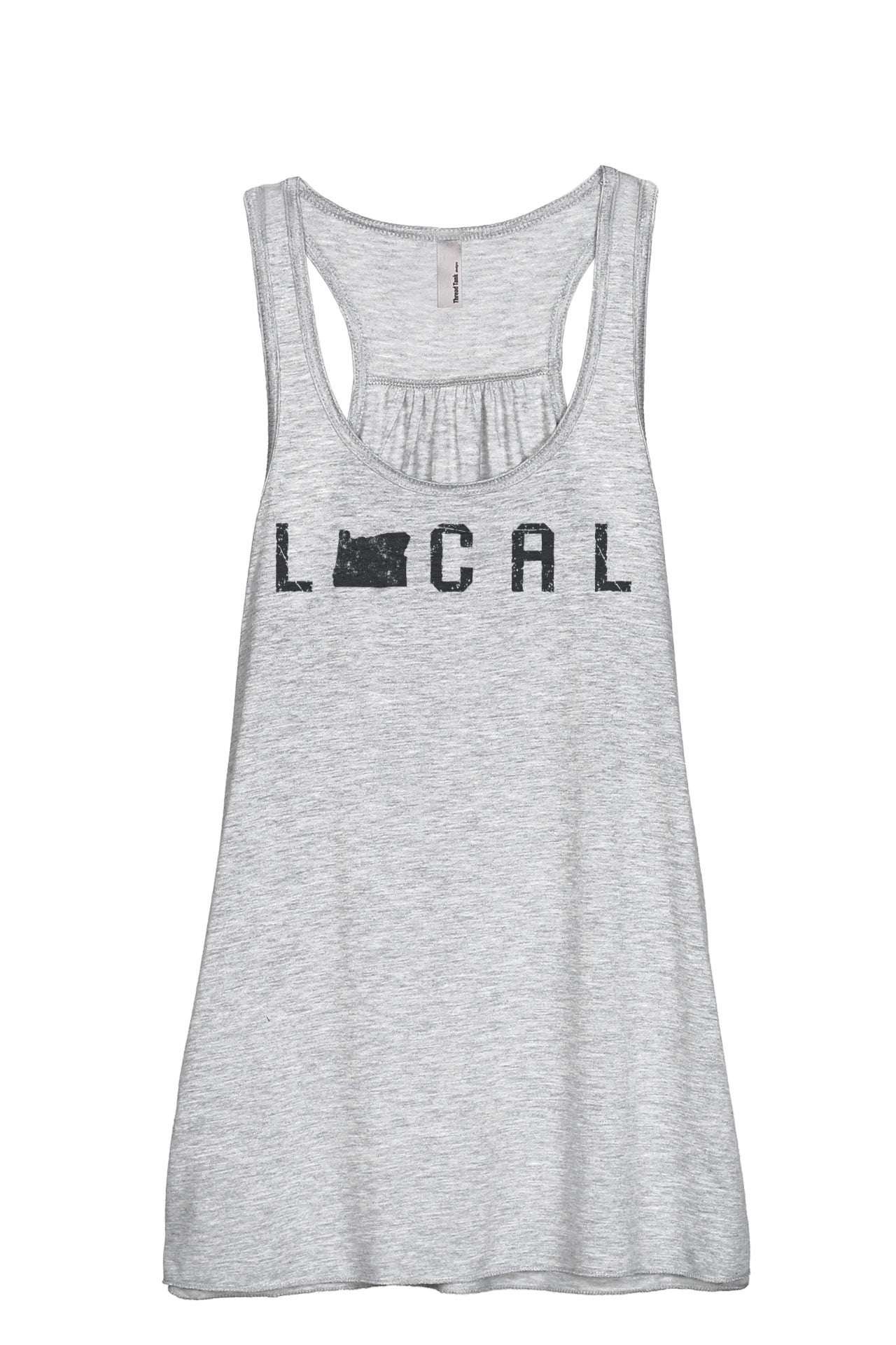 Thread Tank Local Oregon State Women's Sleeveless Flowy Racerback Tank Top Charcoal Small by
