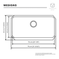 thumbnail image 4 of Tarja Una Tina Calibre 18 para Submontar YMA Home Acero Inoxidable 304 Color Plata Satinado, 4 of 6