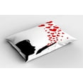 thumbnail image 2 of Ambesonne Kiss Pillow Sham 2 Pack, Girl Silhouette, 36"x20", Black White Red, 2 of 3